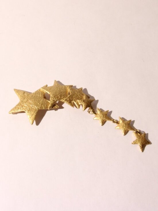 Ultra Craft Jewelry - Vintage 70s Ultra Craft Gold Tone Textured Shooting Star Brooch